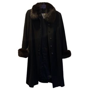 Gorgeous Marvin Richard’s Lambswool Coat with fur collar and cuffs.